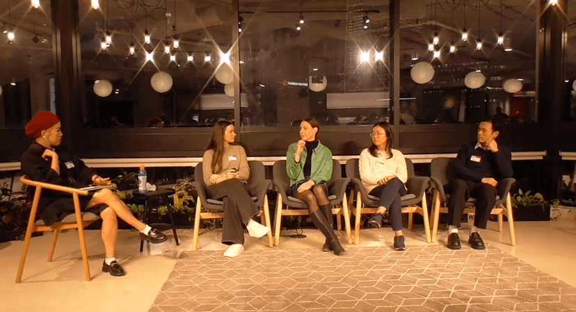 Natalie Famula speaking on a panel at Tech Tank 2023